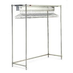 Chrome Wire Cleanroom Gowning Rack with Hanger Slots