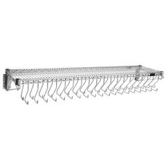 Wall-Mounted Chrome Cleanroom Gowning Rack with Hooks