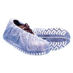 Heavy-Duty Cross Linked Water-Resistant Polyethylene Shoe Covers, Blue