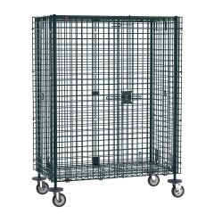 Metro SEC33EK3 Metroseal® Green Security Cart with Braking Casters, fits 18" x 36" Shelves