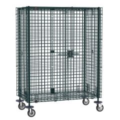 Metro SEC53EK3 Metroseal® Green Security Cart with Braking Casters, fits 24" x 36" Shelves