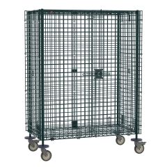 Metro SEC55VK3 Metroseal® Green Security Cart, Polymer Casters, fits 24" x 48" Shelves